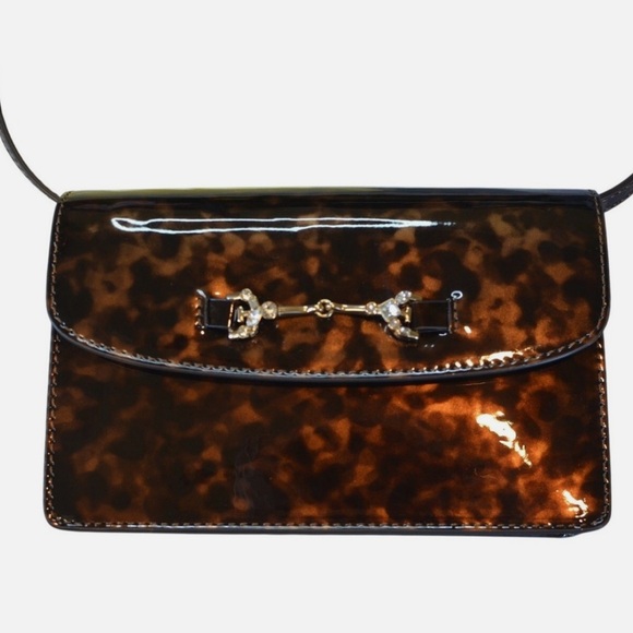NEW SAM EDLEMAN LORRAINE TORTOISE SMALL LEATHER BOX CROSSBODY SHOULDER BAG NWT!! - Picture 3 of 7